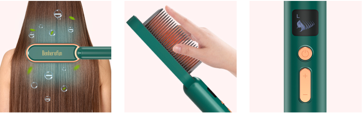 Fast Heating Ceramic Hair Straightener Comb4